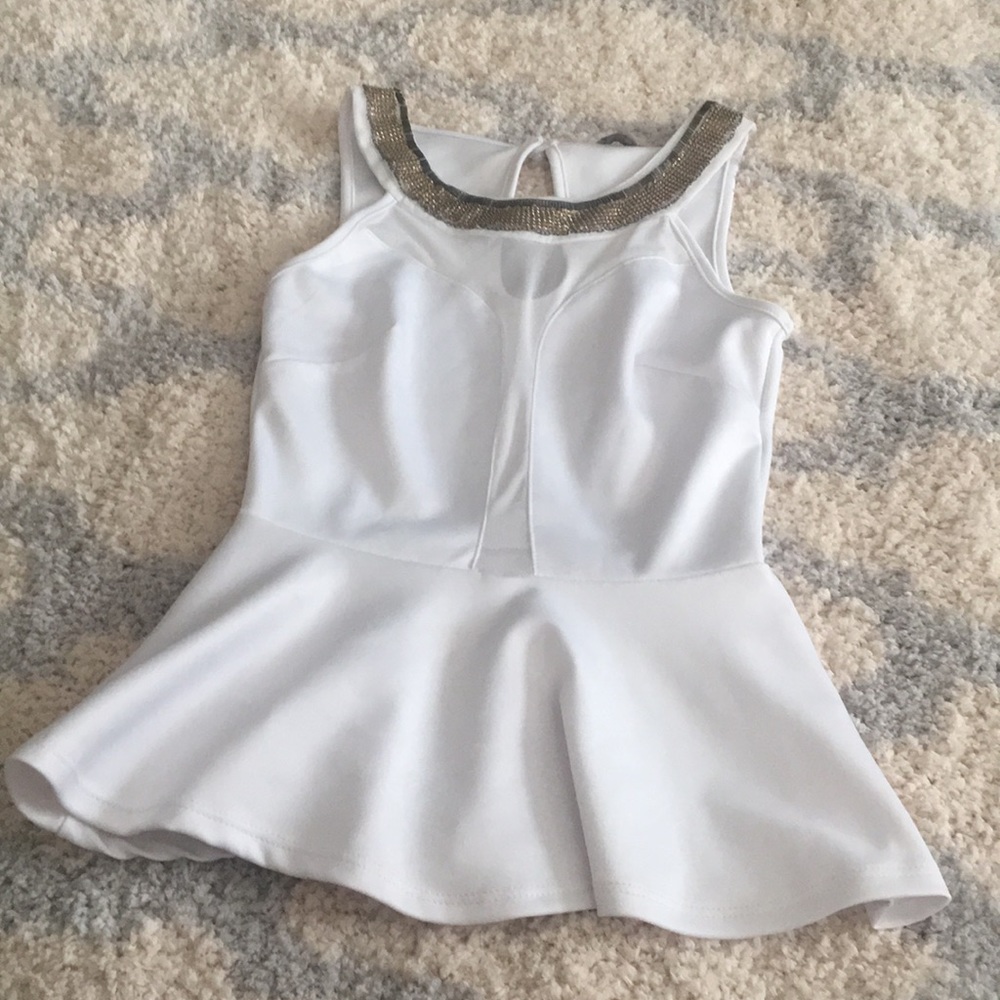 White peplum top
